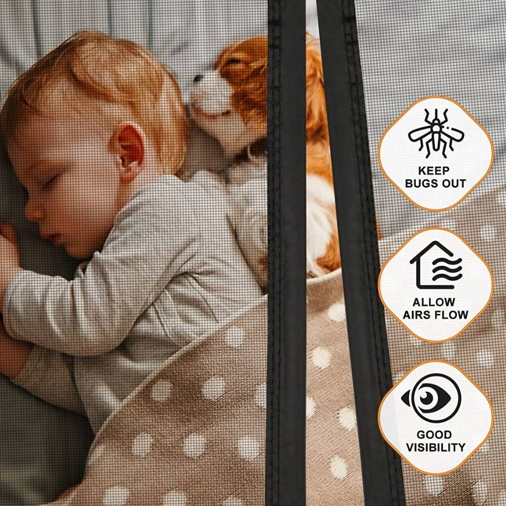 Magnetic Door Screen - Black - 27.5" x 82.6", image 6