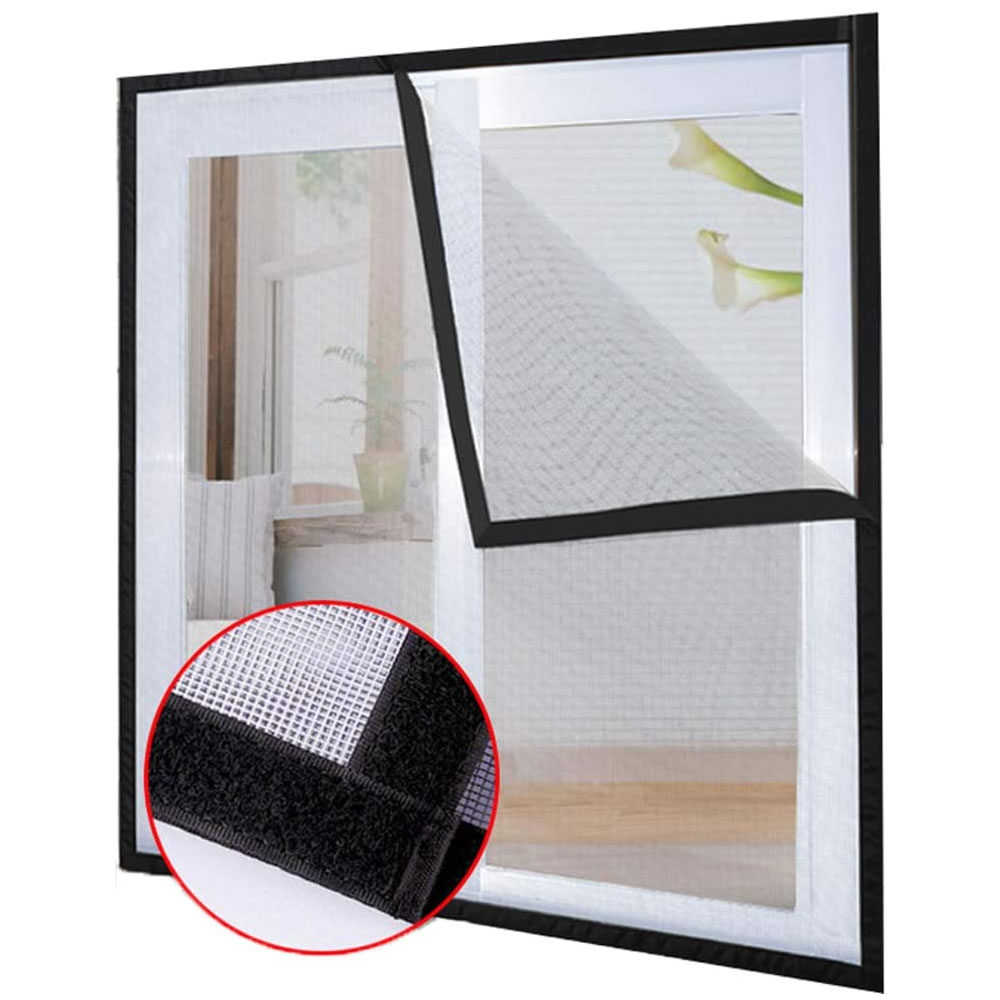 DIY Adjustable Window Screens - Black Frame - Standard Mesh (Grey Mesh) - 39in x 39in, image 7