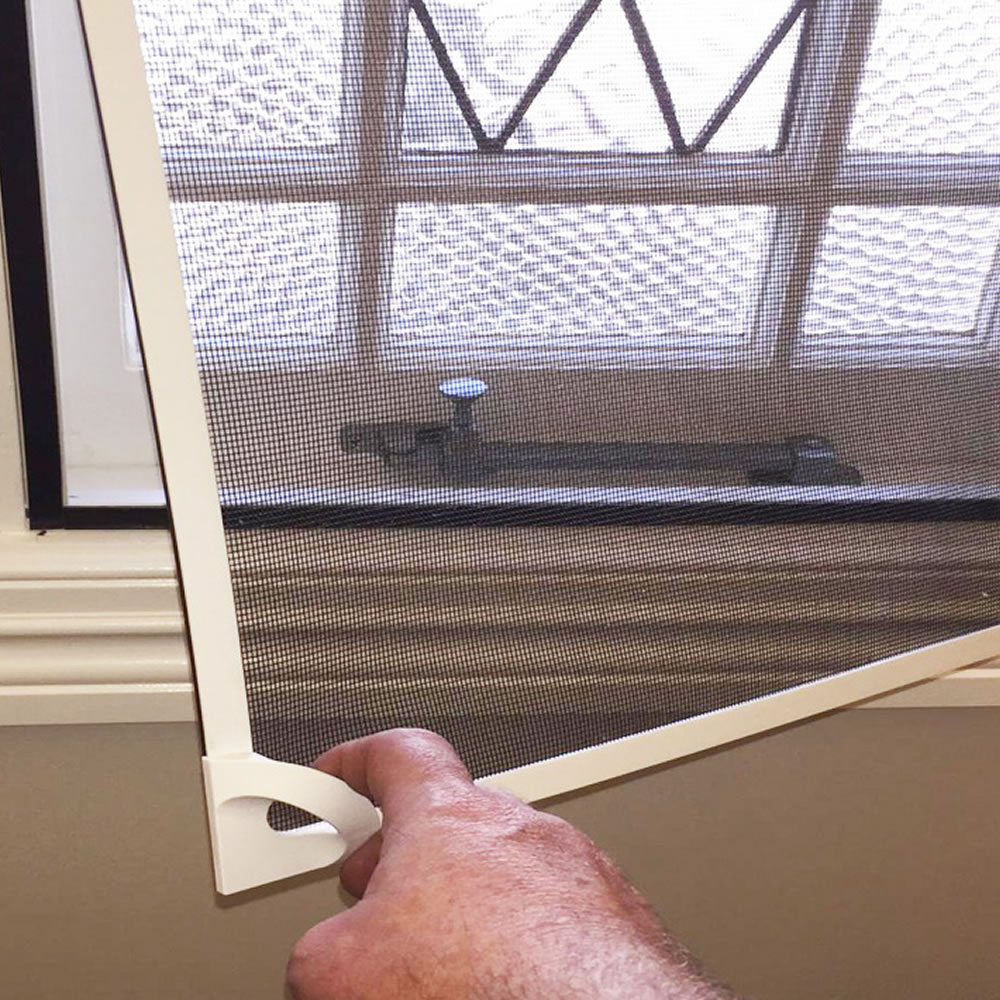 Magnetic Window Screen - White Frame - Standard Mesh (Grey Mesh) - 19in x 19in, image 4